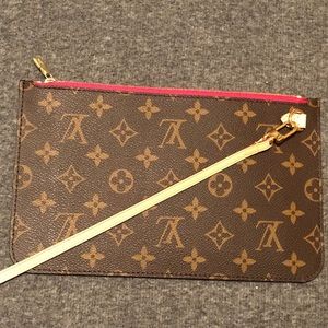 Louis Vuitton Neverfull MM pochette pivoine/peony
